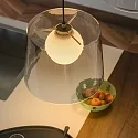 Ideal Lux Luminaria colgante FADE cilíndrico G9 IP20, ámbar regulable