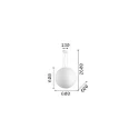 Ideal Lux Luminaria colgante CARTA de 1 llama, redondo, ajustable E27 IP20, blanco