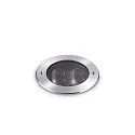 Luminaria empotrable en suelo TAURUS PT D13 ACCENT ROUND doble, giratorio, accesible, conmutable IP67, acero 