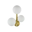 Ideal Lux Luminaria de pared PERLAGE de 3 llamas, con interruptor G9 IP20, latón