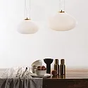 Ideal Lux Pendant luminaire PLISSEE, Ø 45cm, E27, blown edged glass, satined brass