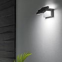 Ideal Lux Luminaria de pared para exteriores SWIPE AP inclinable, con difusor IP54, negro 