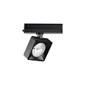 Foco trifásico POV TRACK LED cuadrado, con adaptador LED IP20, negro