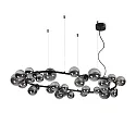pendant luminaire PERLAGE 30 flames G9 IP20, black 