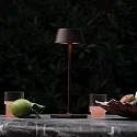 Ideal Lux Lámpara de mesa a pilas PURE IP54, marrón café regulable