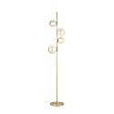 floor lamp PERLAGE 4 flames G9 IP20, amber, satined brass dimmable