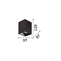 Ideal Lux Downlight de superficie NITRO D10 SQUARE angular, rígido, con la óptica del lente, on/off IP20, blanco mate 