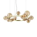 pendant luminaire PERLAGE 14 flames G9 IP20, satined brass 
