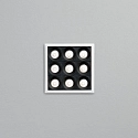 Ideal Lux recessed downlight LIKA FI SLIM SQUARE 9 flames, slim, on/off, with trim, UGR < 16 IP20, white matt 