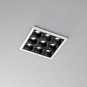 Ideal Lux recessed downlight LIKA FI SLIM SQUARE 9 flames, slim, on/off, with trim, UGR < 16 IP20, white matt 