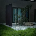 Ideal Lux Luminaria de caminos JEDI PT LED 80.5CM angular, conmutable, con pincho de tierra IP65, mate, marrón café 