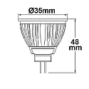 ISOLED Pin based LED spot MR11 COB, 12V AC / DC, G4, 3W warm white 38°