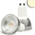 LED spot GLASS-COB, GU10, 6W 2700K 460lm 405cd 70°, dimmable, silver / clear, structured