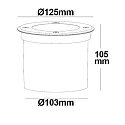 Outdoor LED in-ground spot COB, IP67, 7W 3000K 470lm 90°, walkable, inox steel / clear