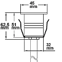 ISOLED Recessed outdoor LED spot, IP67, 12V AC / DC, 2W CREE, 3000K 160lm 60°, inox steel / clear