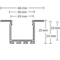 ISOLED Perfil empotrable WING20, aluminio