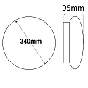 ISOLED LED ceiling / wall luminaire, IP40, Ø 34cm, 18W, ColorSwitch 2700K|3000K|4000K, 1240lm 120°, opal