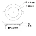 ISOLED LED downlight, IP42, ultra flat, round, Ø 14.5cm, dimmable, 9W 4000K 660lm 120°, silver