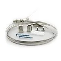 Steel rope suspension (2 pc.) for ISOLED tub lights / linear luminaires, with ceiling screwing + counter piece, 250cm