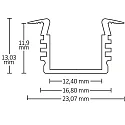 LED recessed / surface mount profile DIVE12, aluminium, 200cm