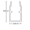 ISOLED Outdoor mounting rail MR2 for LED-Strips, high, walkable, passable by car, 100cm