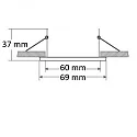 recessed mounting frame SLIM ROUND for GU10 / MR16, Ø 6.9cm, excl. socket, excl. lamps, aluminium, brushed aluminium