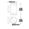 ISOLED Luminaria de pared Arriba-Abajo GX53 IP54, antracita regulable