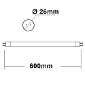 ISOLED T8 LED tube NANO+, 60cm, IP20, 100-260V AC, G13, 9W 4000K 1250lm 300°, not dimmable, frosted