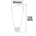 ISOLED Bombillas Edison en forma de pera VINTAGE LINE ST64 regulable claro E27 8W 550lm 2200K 360° CRI 80-89 regulable