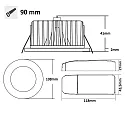 ISOLED Round aluminium cover for recessed spot Sys-90, black