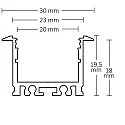 ISOLED Perfil de montaje IL-ALU20, aluminio eloxado