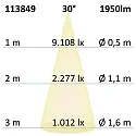 ISOLED recessed luminaire Raster Line IP20, dimmable 30W 1950lm 3000K 30° 30° CRI >90