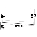 ISOLED LED Office hanging lamp GRID Up+Down, UGR<6, 128cm, 45W 4000K 3000lm 30°, CRI >90, 1-10V dimmable, white