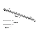 ISOLED FastFix LED linear system S Modul, IP40, 150cm, 1-10V dimmable, 25-75W 5000K, 10600lm 25° left/25° right