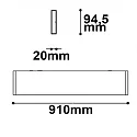 ISOLED LED wall luminaire Linear Up+Down 900, IP40, length 91cm, 30W 3000K 1700+600lm 2x120°, aluminium, black