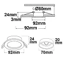 ISOLED recessed mounting frame Kombi round for GU10 / MR16 Spots, IP20, fixed, excl. socket, aluminium, brushed aluminium / black-gold