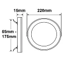 ISOLED LED ceiling luminaire Slim Flex, IP44, 18W, ColorSwitch 3000|3500|4000K 1530lm 120°, variable opening, white