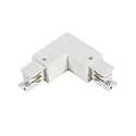 Conector en L trifásico SERIE S1 conductor de protección exterior, onductor N en el interior, blanco mate