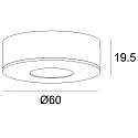 LED under cabinet or recessed light MiniAMP, round, Ø 6cm, 24V DC, CRi >91, dimmable, 3W 3000K 240lm 60°, white