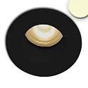 Recessed LED luminaire MiniAMP, set back, IP42, Ø 2.2cm, 24V DC, dimmable, 1W 3000K 60lm 60°, black