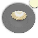 Recessed LED luminaire MiniAMP, set back, IP42, Ø 2.2cm, 24V DC, dimmable, 1W 3000K 60lm 60°, brushed alu