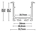 LED recessed / surface mount profile DIVE24, aluminium, 200cm