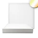 LED ceiling luminaire PRO, angular, 30x30cm, suitable for offices, 30W, ColorSwitch 2700|3000|4000K, dimmable, white