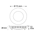ISOLED Luminaria empotrable LUNA MiniAMP IP20, blanco regulable 4W 175lm 2700K 120° 120° CRI >80