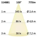 ISOLED recessed luminaire Sys-90 MiniAMP dimmable IP44, dimmable 10W 775lm 3000K 100° 100° CRI 92