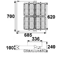 Luz de inundación FLOOD 900W asimétrico, ajustable IP66, negro regulable