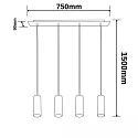 ISOLED pendant luminaire 4 flames GU10 IP20, nickel matt dimmable