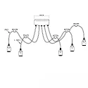 ISOLED Luminaria colgante SPIDER 1 de 5 llamas, redondo, sin pantalla E27 IP20, negro regulable