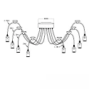 ISOLED Luminaria colgante SPIDER 1 de 8 llamas, redondo, sin pantalla E27 IP20, negro regulable