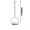 ISOLED pendant luminaire INFINITY OVAL 1 flame, round E27 IP20, dimmable